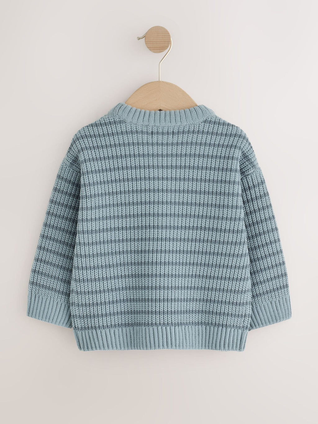 Blue Chenille Stripe Knitted Crew Neck Jumper (3mths-7yrs)