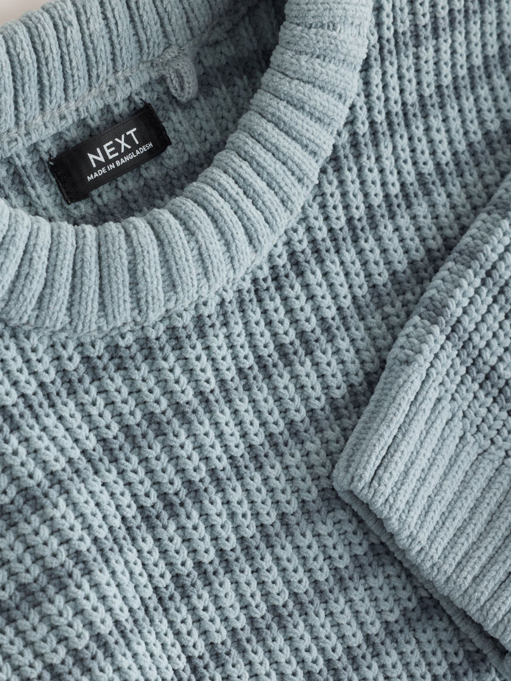 Blue Chenille Stripe Knitted Crew Neck Jumper (3mths-7yrs)