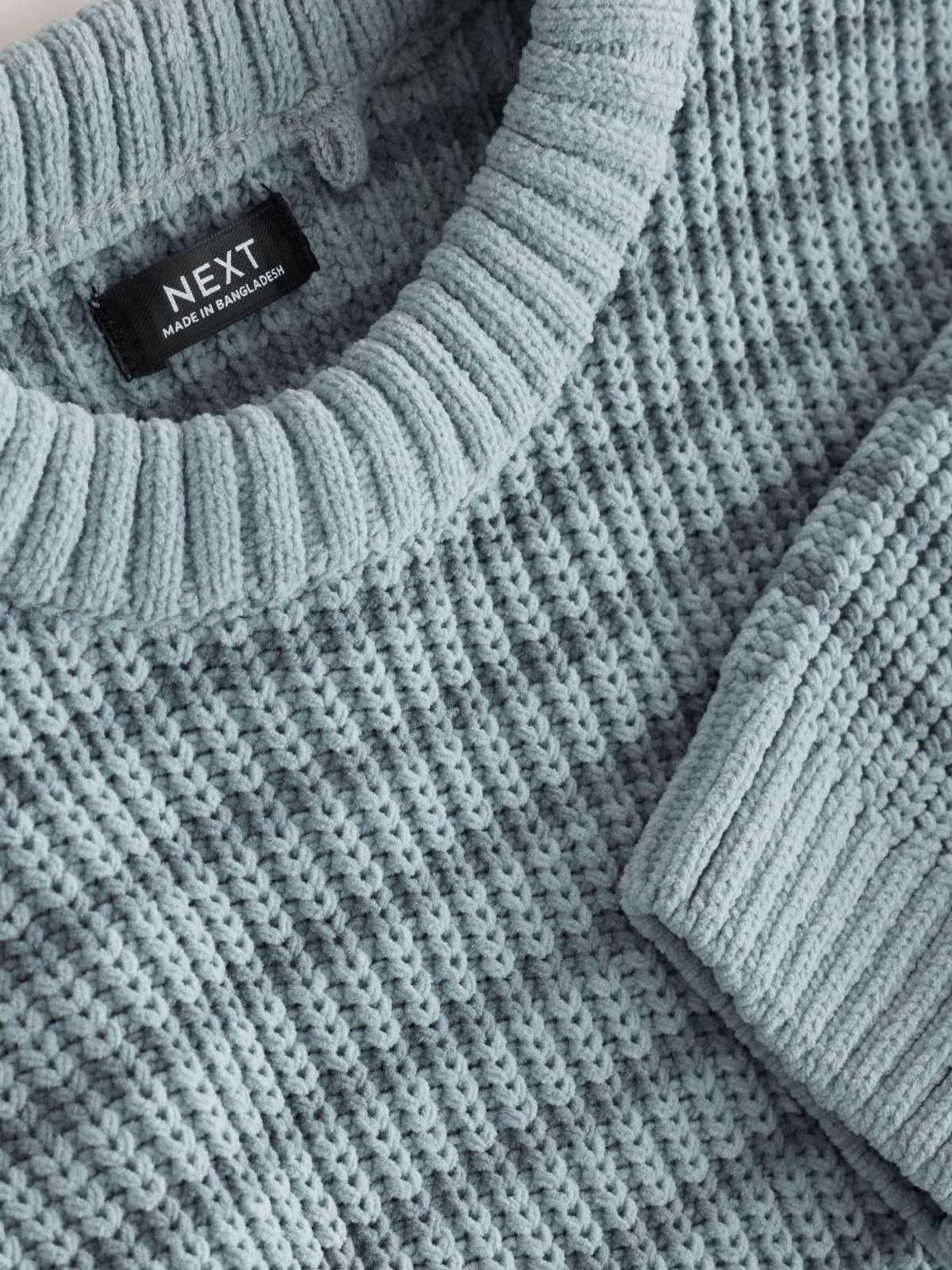 Blue Chenille Stripe Knitted Crew Neck Jumper (3mths-7yrs)