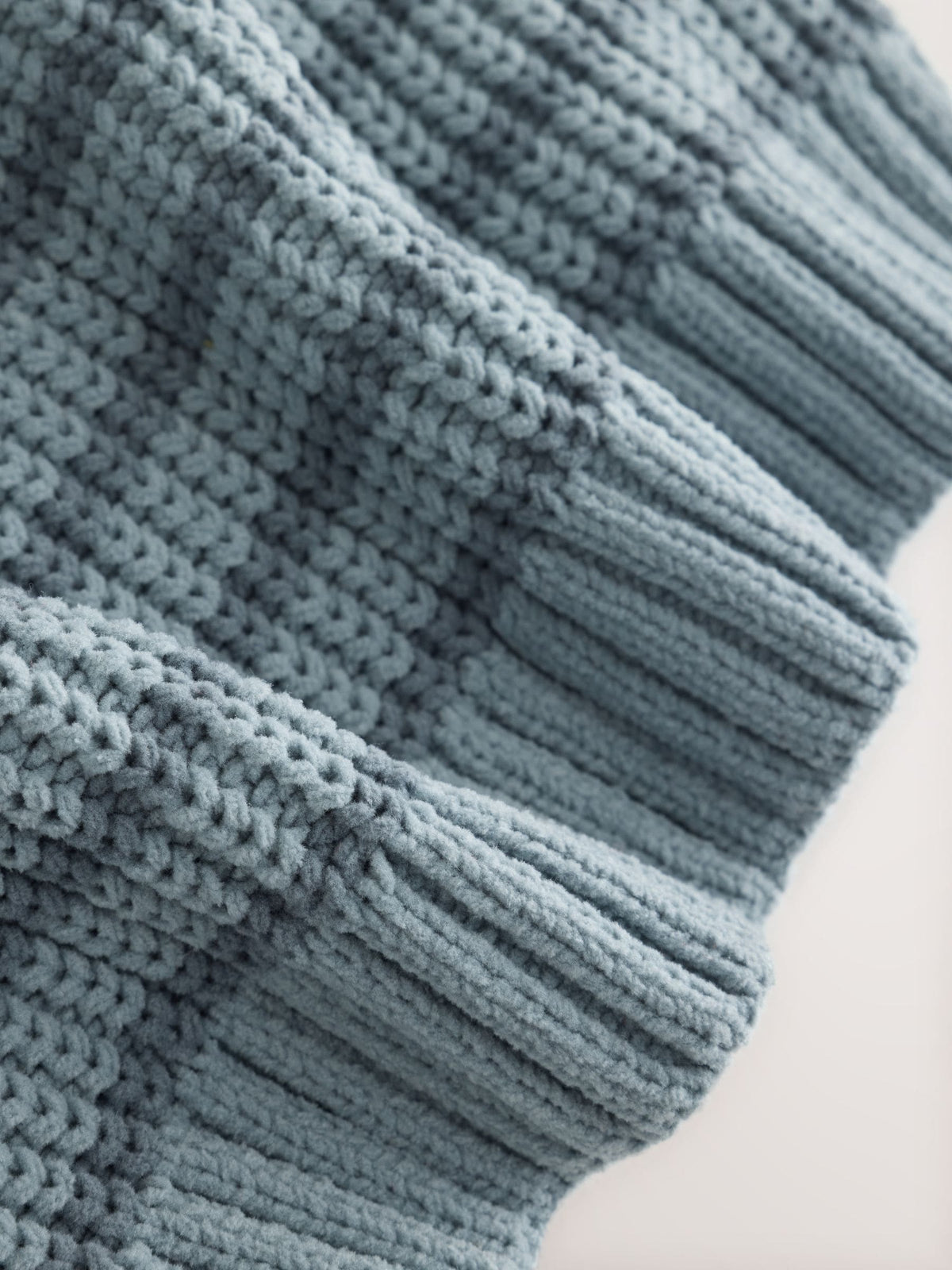 Blue Chenille Stripe Knitted Crew Neck Jumper (3mths-7yrs)
