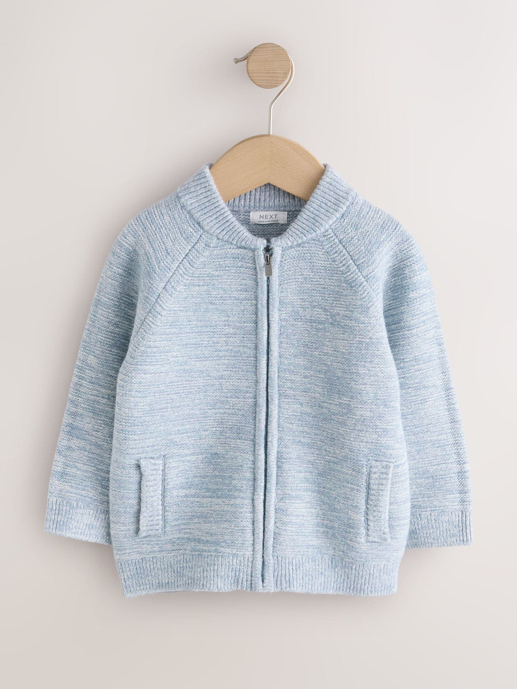 Blue Twist Zip Up Bomber Cardigan (3mths-7yrs)
