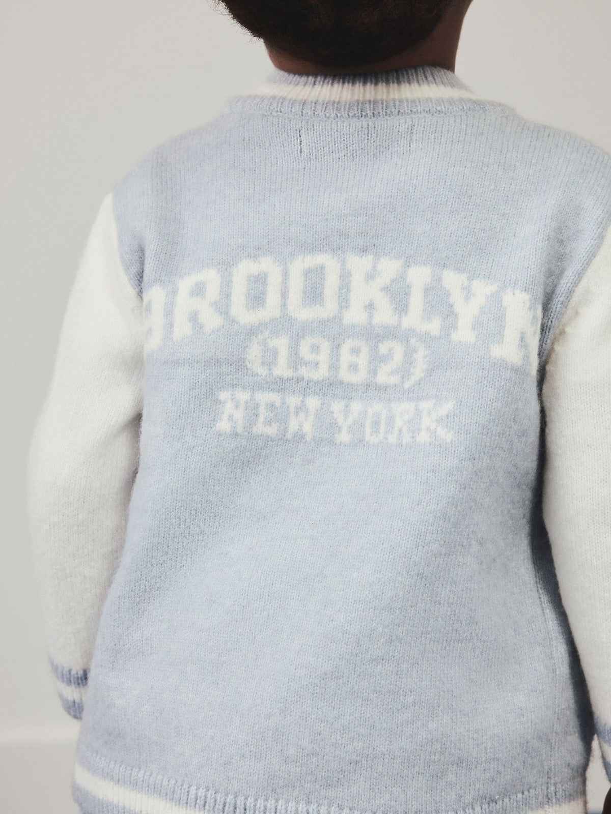 Blue Zip Through Varsity Bomber Cardigan (3mths-7yrs)