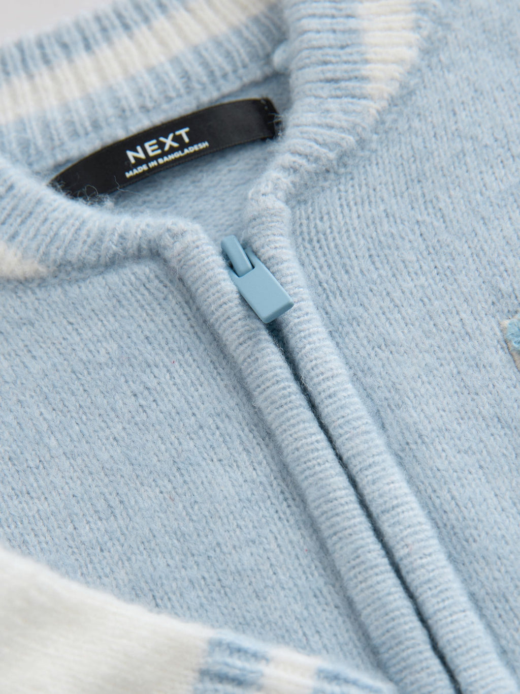 Blue Zip Through Varsity Bomber Cardigan (3mths-7yrs)