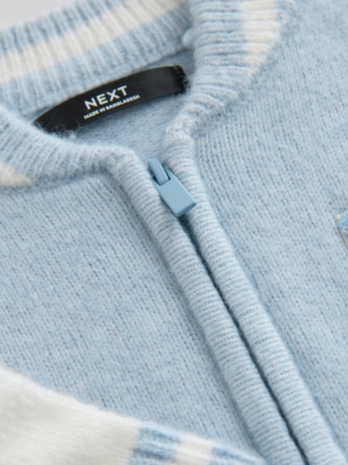 Blue Zip Through Varsity Bomber Cardigan (3mths-7yrs)