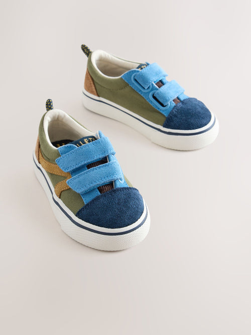 Navy Colourblock Standard Fit (F) Touch Fastening Trainers