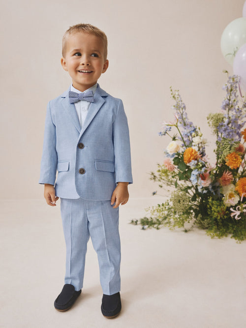 Blue Blazer Shirt Trousers and Bow Tie Set (3mths-9yrs)