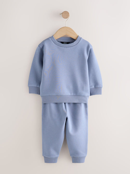 Light Blue Plain Sweatshirt And Joggers Set (3mths-7yrs)