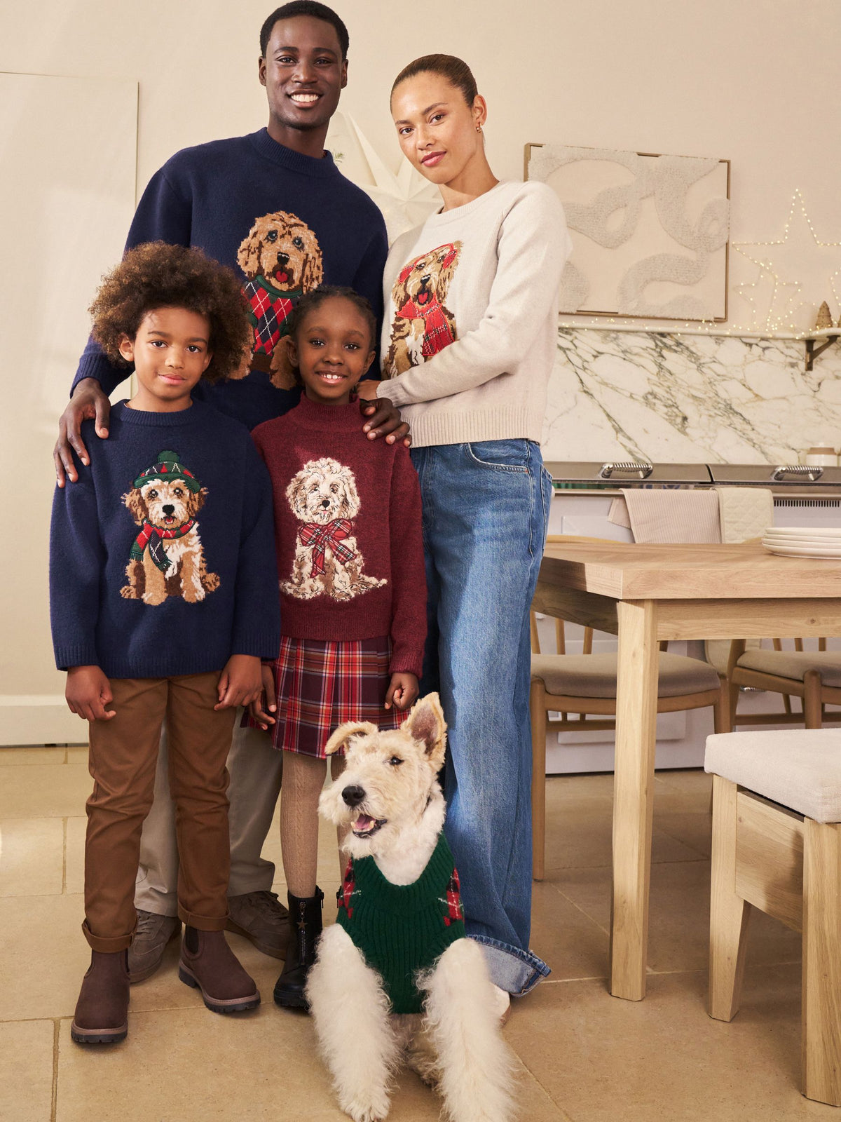 Red Dog Graphic Matching Family Christmas Jumper (3mths-7yrs)