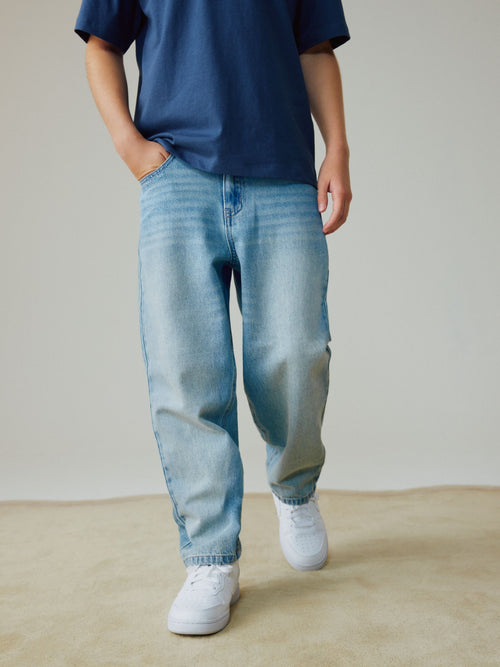 Blue Tint Baggy Tapered Authentic Jeans (3-16yrs)