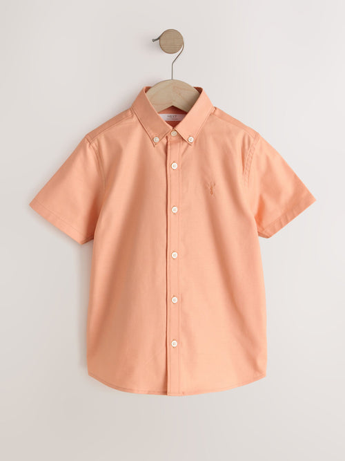 Orange Logo Short Sleeve Cotton Rich Oxford Shirt (3-16yrs)
