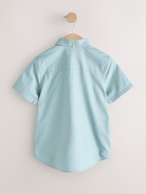 Mineral Green Logo Short Sleeve Cotton Rich Oxford Shirt (3-16yrs)
