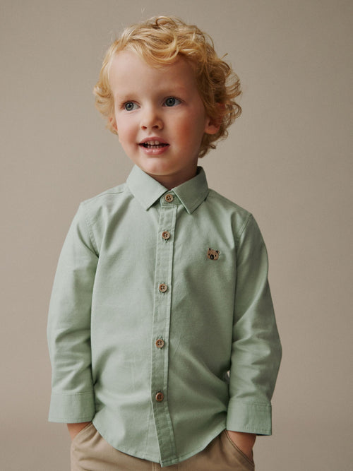 Green Character Long Sleeve Oxford Shirt (3mths-7yrs)