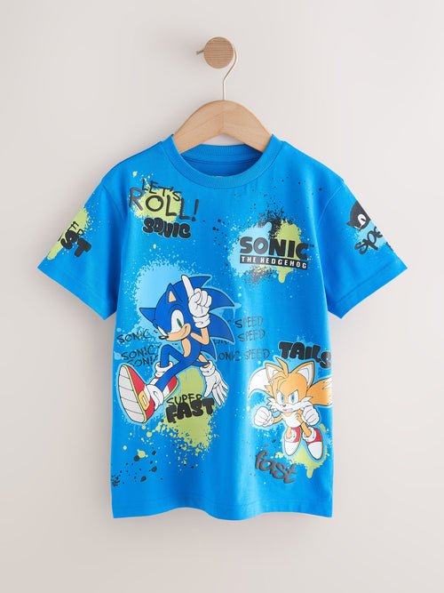 Blue Graffiti Sonic T-Shirt (3-16yrs)
