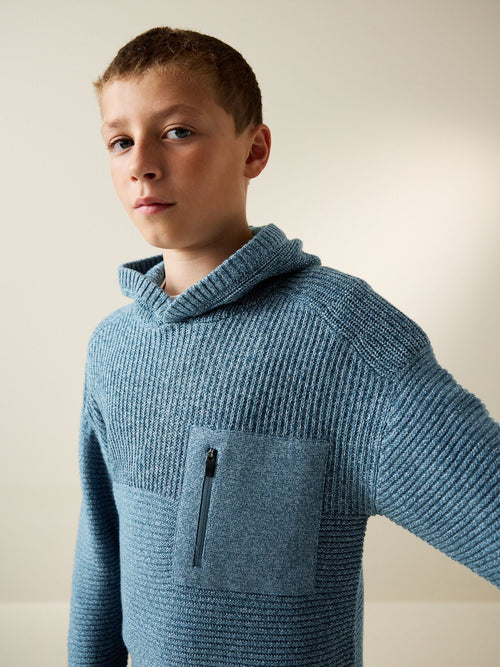 Blue Twist Utility Knitted Hoodie (3-16yrs)