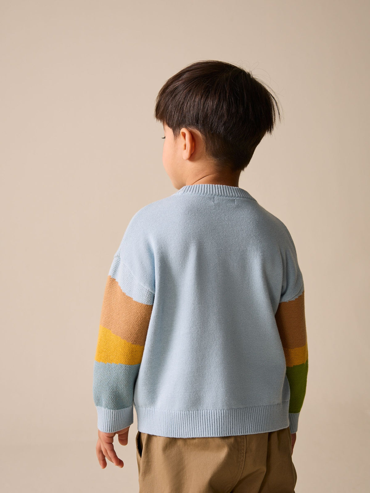 Blue/Orange Safari Character Knitted Crew Neck Jumper (3mths-7yrs)