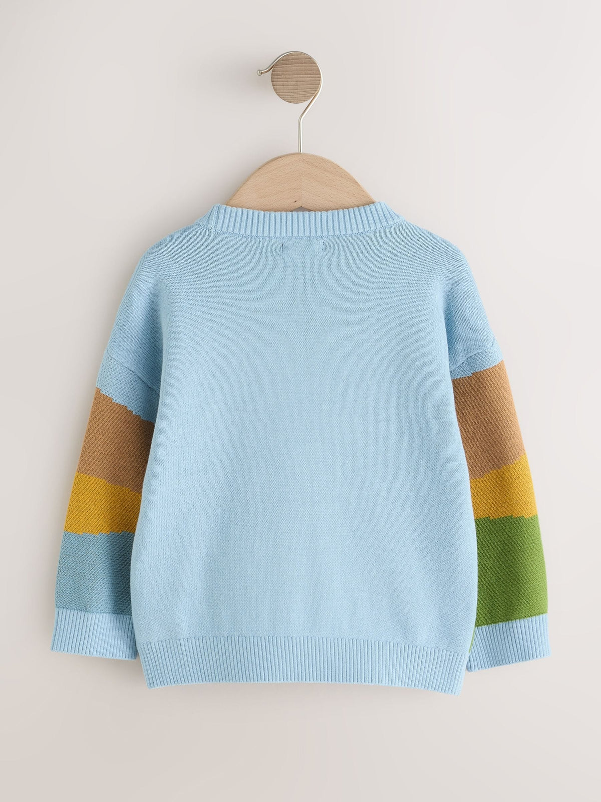 Blue/Orange Safari Character Knitted Crew Neck Jumper (3mths-7yrs)