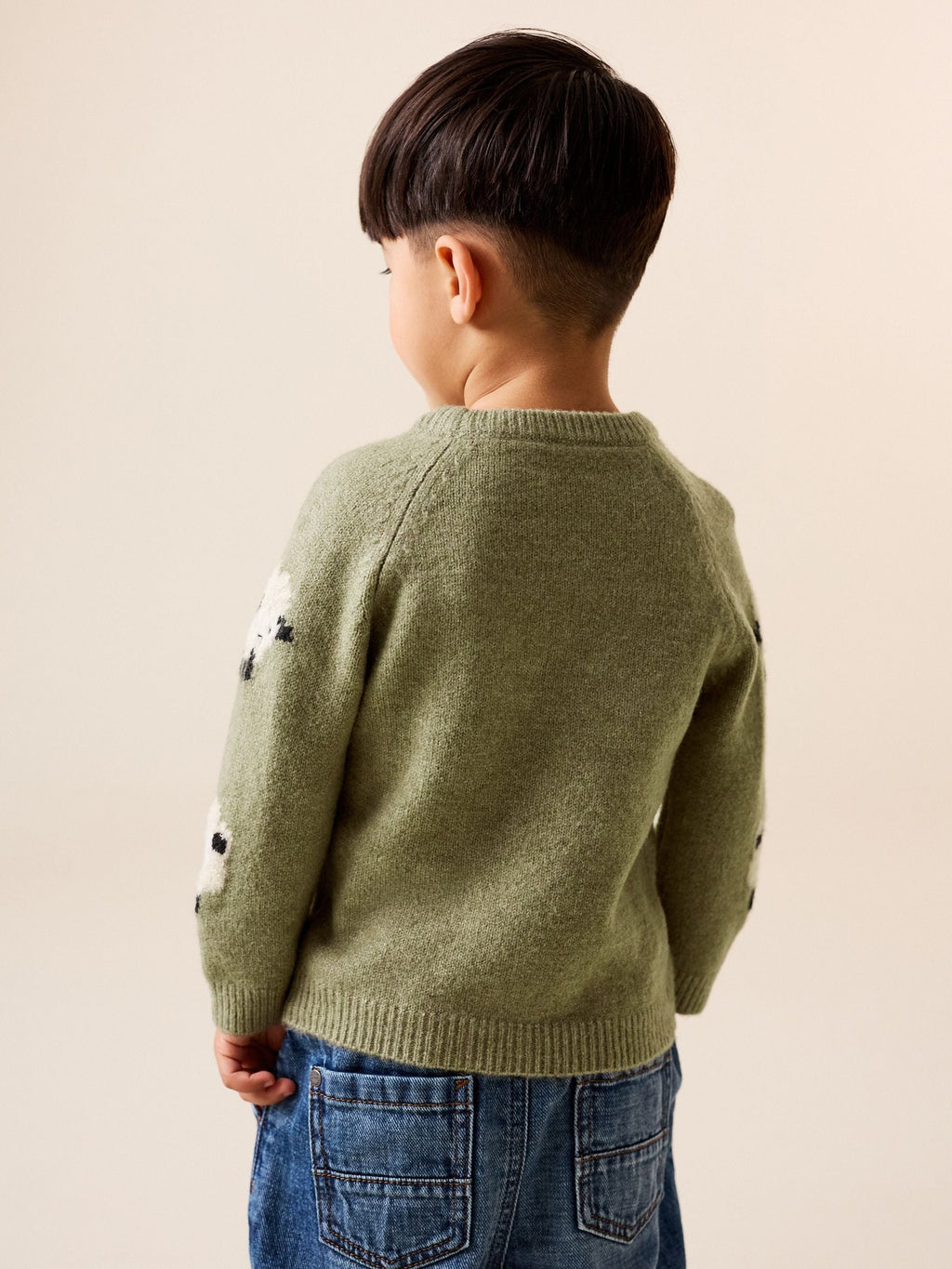 Green Sheep Knitted Crew Neck Jumper (3mths-7yrs)