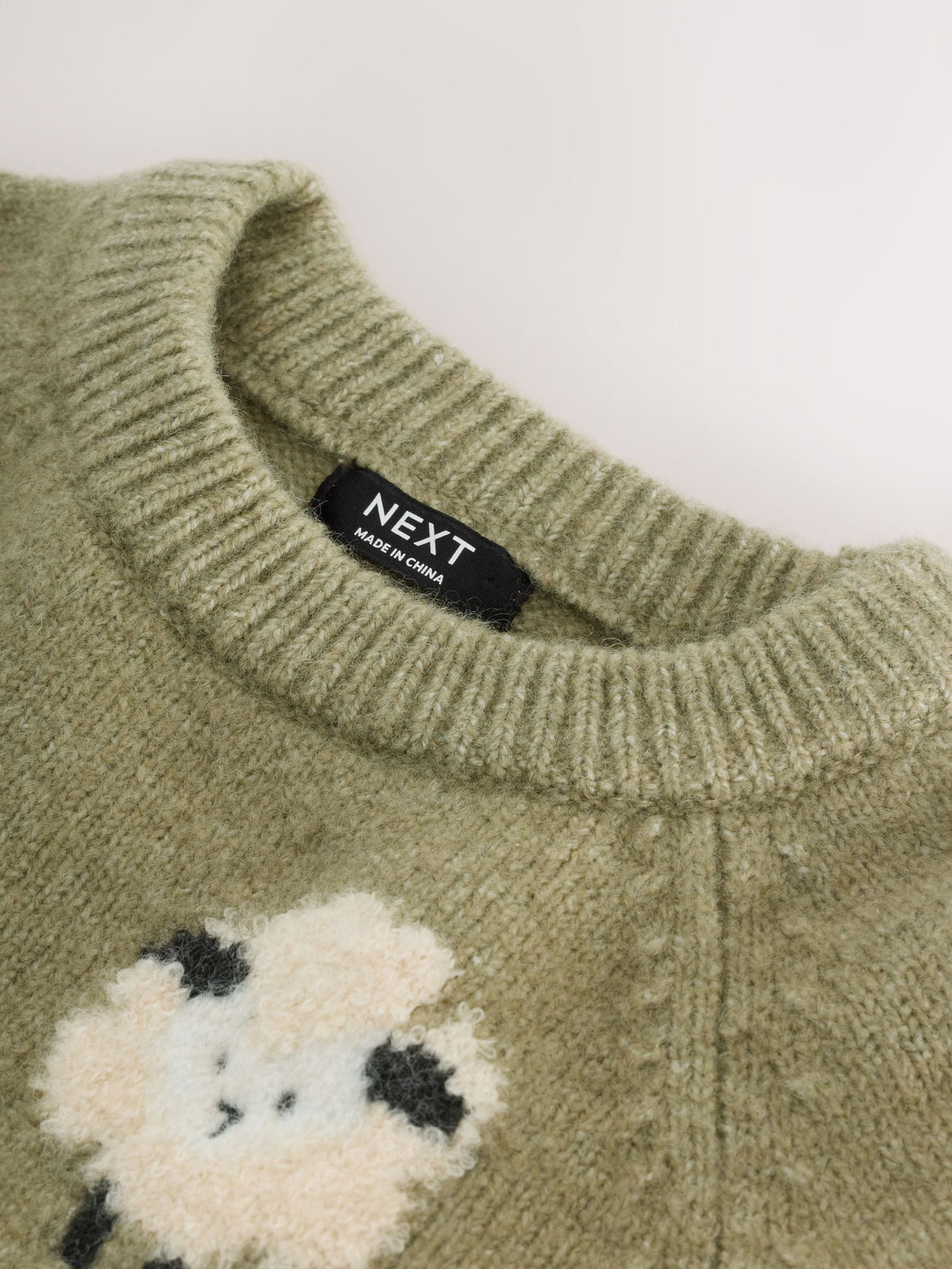 Green Sheep Knitted Crew Neck Jumper (3mths-7yrs)