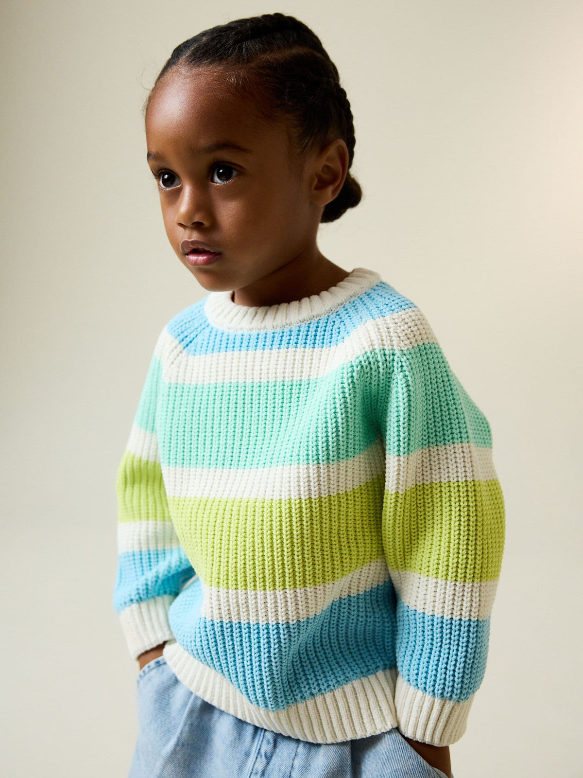 Bright Stripe Chenille Knitted Crew Neck Jumper (3mths-7yrs)