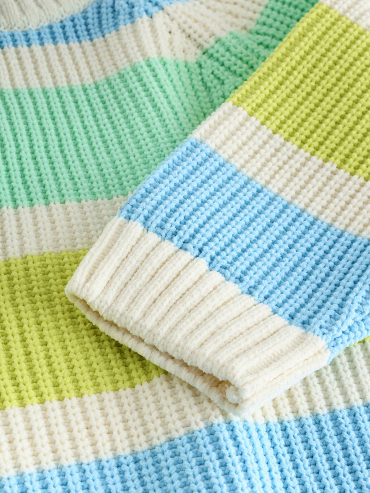 Bright Stripe Chenille Knitted Crew Neck Jumper (3mths-7yrs)