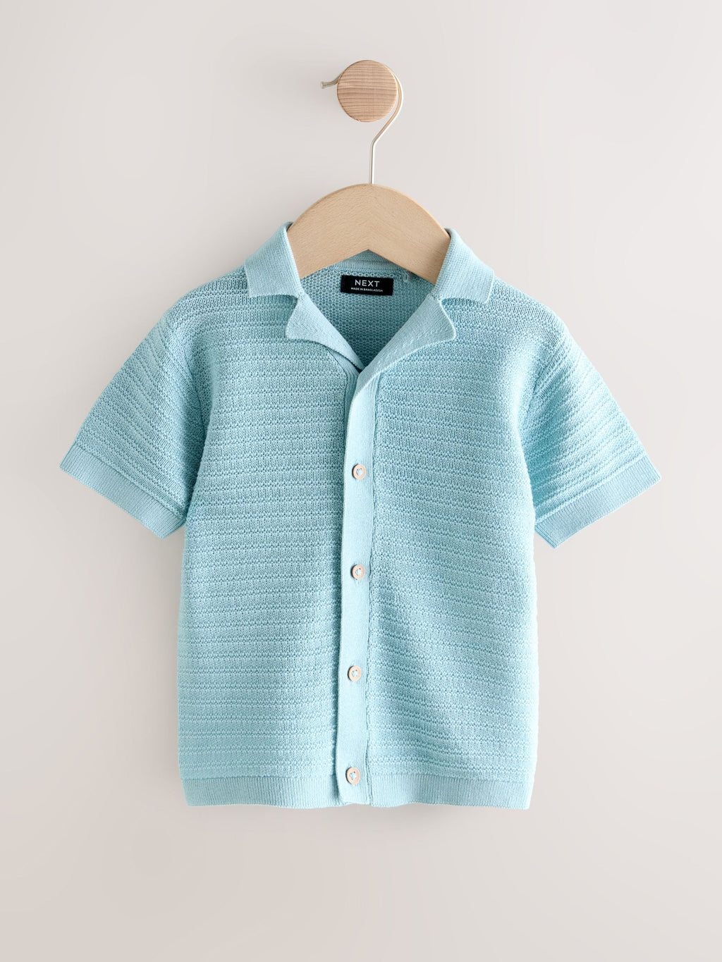 Blue Revere Collar Short Sleeve Knitted Polo Shirt (3mths-7yrs)