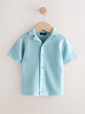 Blue Revere Collar Short Sleeve Knitted Polo Shirt (3mths-7yrs)