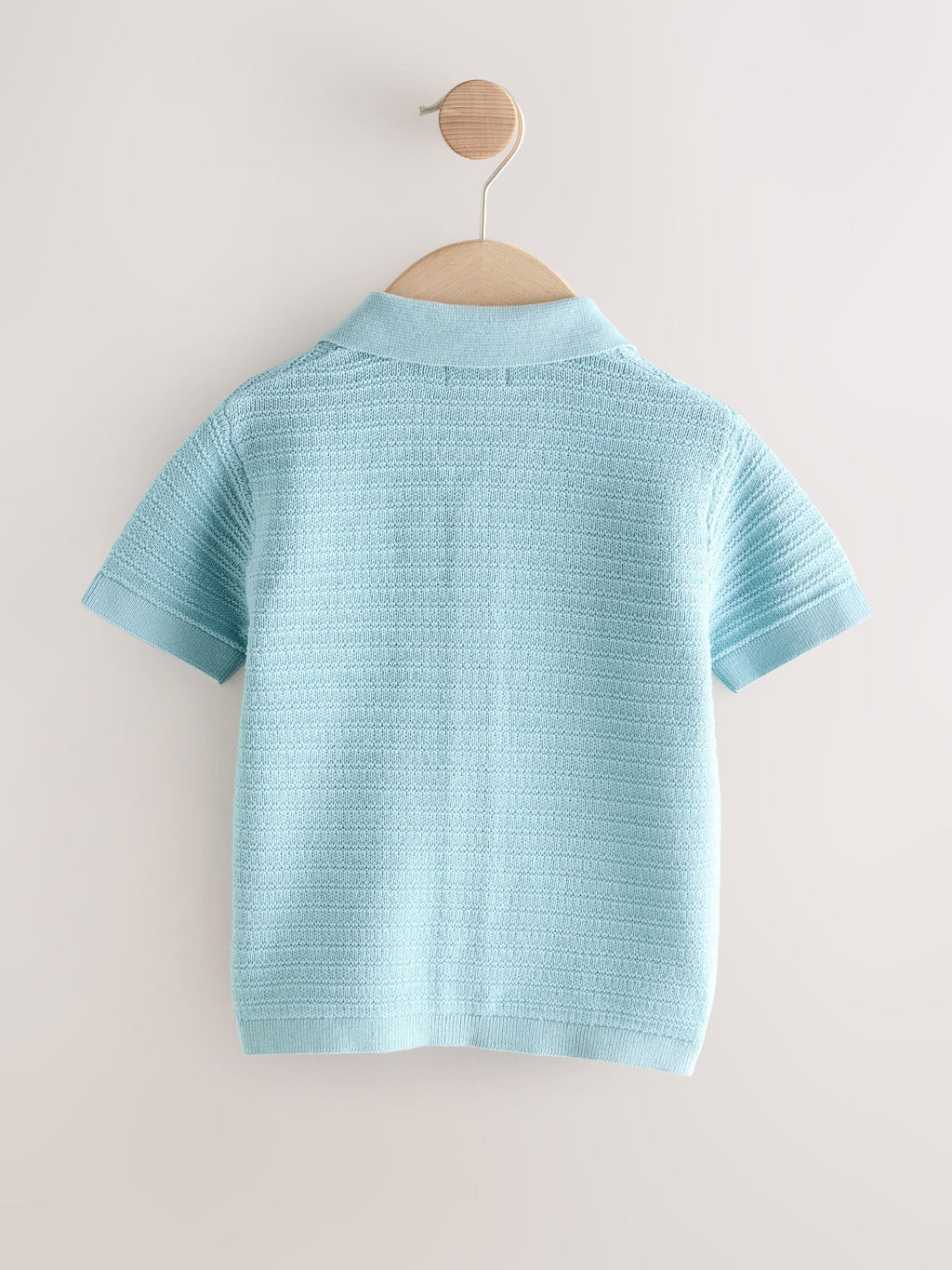 Blue Revere Collar Short Sleeve Knitted Polo Shirt (3mths-7yrs)
