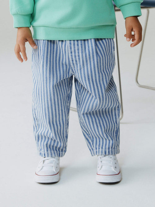 Blue/White Stripe Barrel Jeans (3mths-7yrs)