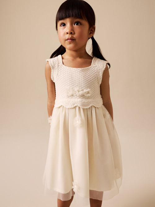 Ecru Occasion Flower Dress (3mths-10yrs)