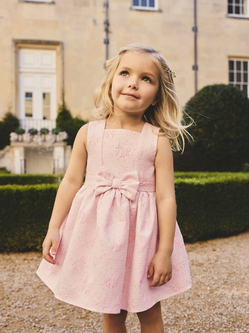 Pastel Pink Bow Front Prom Dress (3mths-8yrs)