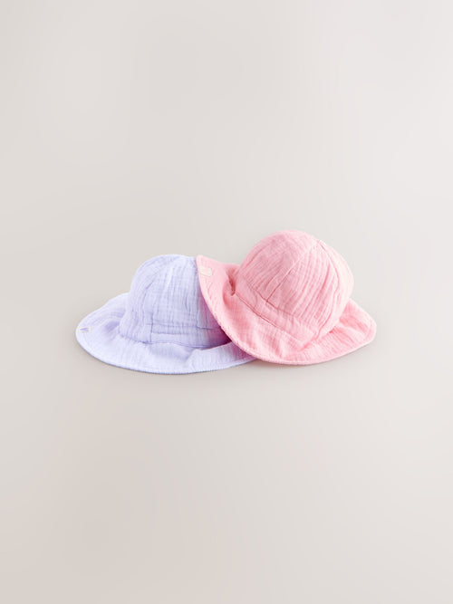 Pink/Purple Crinkle 2 Pack Baby Bucket Hat