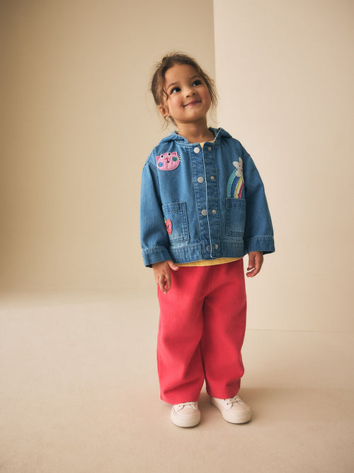 Mid Blue Embroidered Character Denim Jacket (3mths-7yrs)