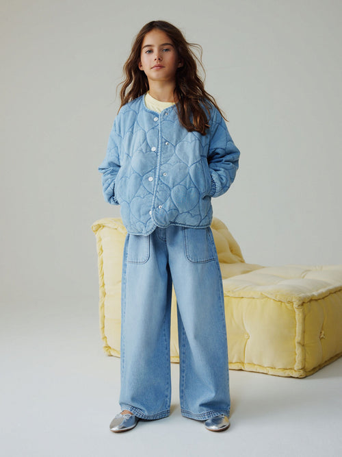 Denim Heart Quilted Jacket (3-16yrs)