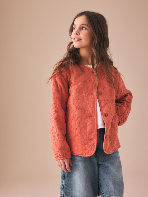 Rust Orange Quilted Jacket (3-16yrs)