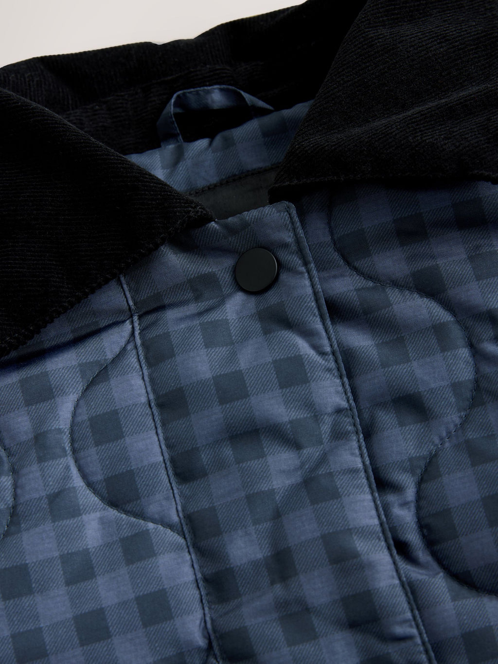 Navy Check Shower Resistant Quilted Barn Jacket (3-16yrs)