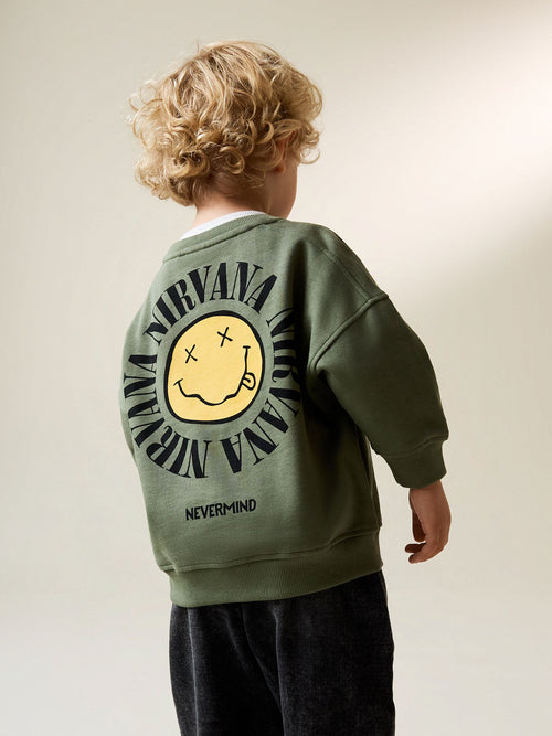 Khaki Green Nirvana Printed Sweatshirt (3mths-8yrs)