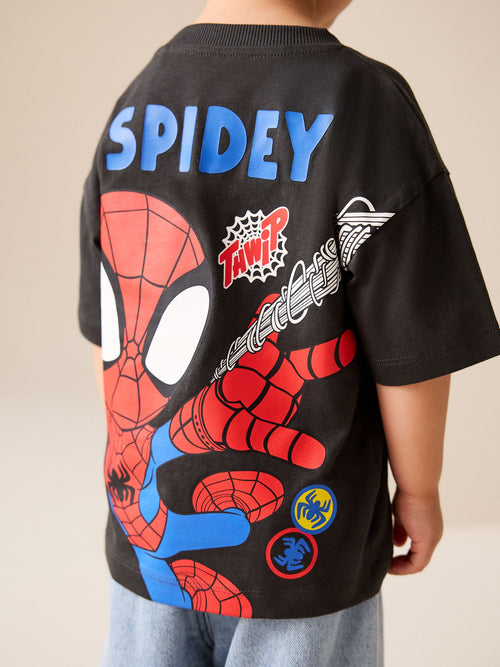 Charcoal Grey Spidey Marvel Short Sleeve Cotton T-Shirt (3mths-8yrs)