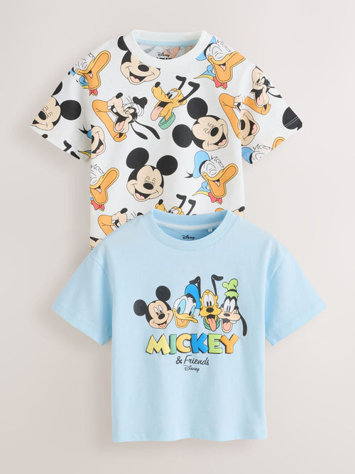 Blue 2 Pack Mickey Mouse Short Sleeve T-Shirt (3mths-8yrs)