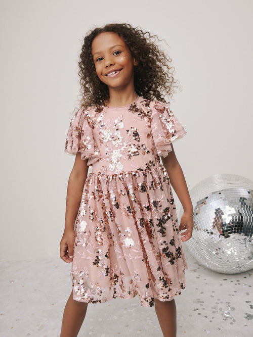 Gold Sequin Party Dress (3-16yrs)