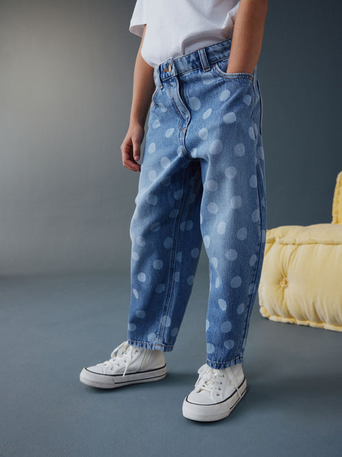 Lightwash Polka Dot Barrel Jeans (3-16yrs)