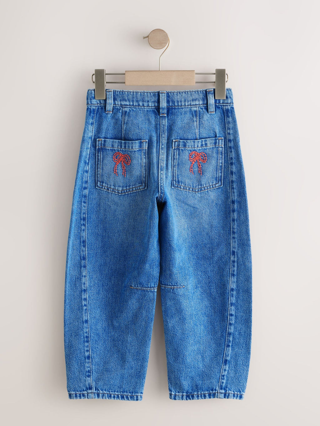Mid Blue Embroidered Barrel Jeans (3-16yrs)