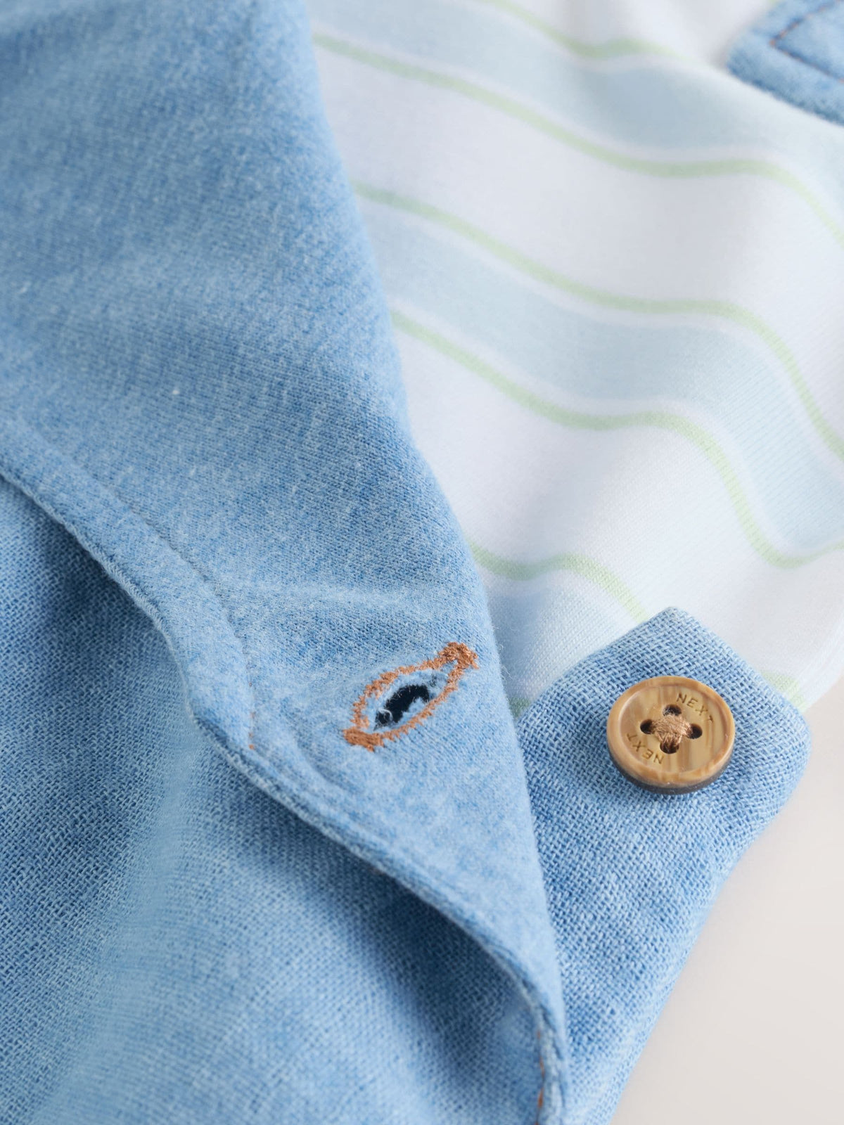 Blue Bear Woven Dungarees and Bodysuit Baby Set (0mths-2yrs)
