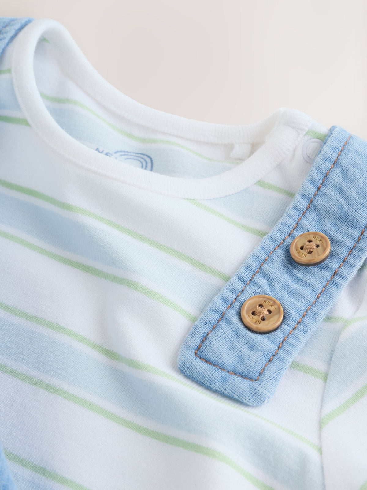 Blue Bear Woven Dungarees and Bodysuit Baby Set (0mths-2yrs)