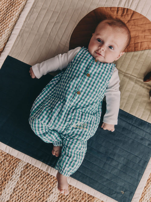 Green Gingham Dunagree and Bodysuits Baby Set (0mths-2yrs)