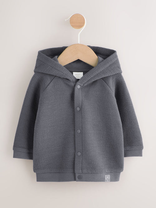 Charcoal Grey Lightweight Textured Jersey Baby Jacket (0mths-2yrs)