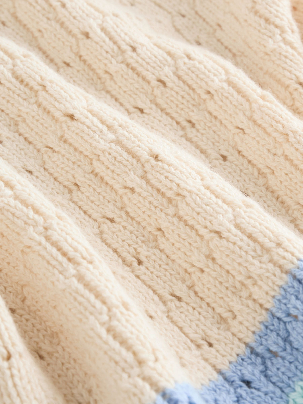 Natural Crochet Embroidered Knitted Nautical Baby Cardigan (0mths-2yrs)
