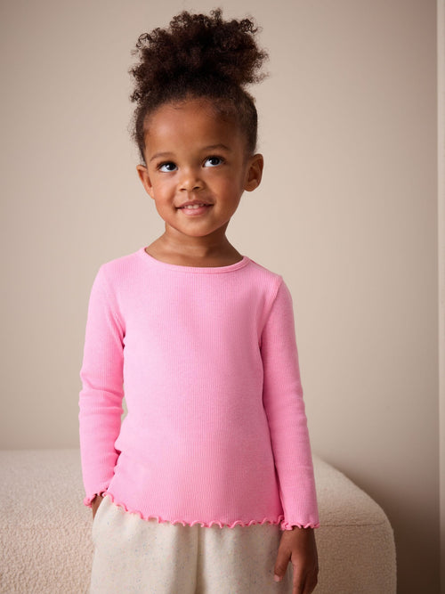 Pink Rib Long Sleeve T-Shirt (3mths-7yrs)