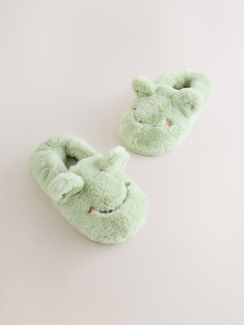 Green Frog Character Slippers
