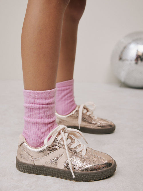 Rose Gold Standard Fit (F) Retro Trainers