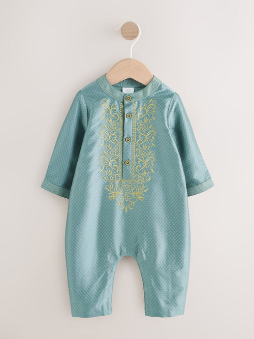 Green Baby Occasion Romper (0mths-2yrs)